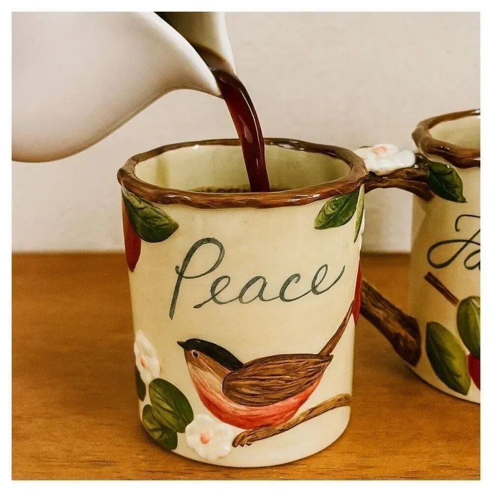 Cracker Barrel Peace and Faith mugs